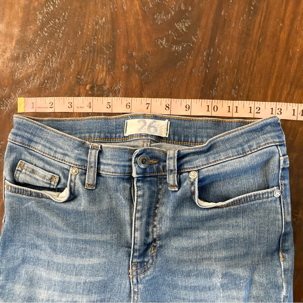 Free People Frayed Skinny Blue Jeans Denim Size 26 - Picture 11 of 11